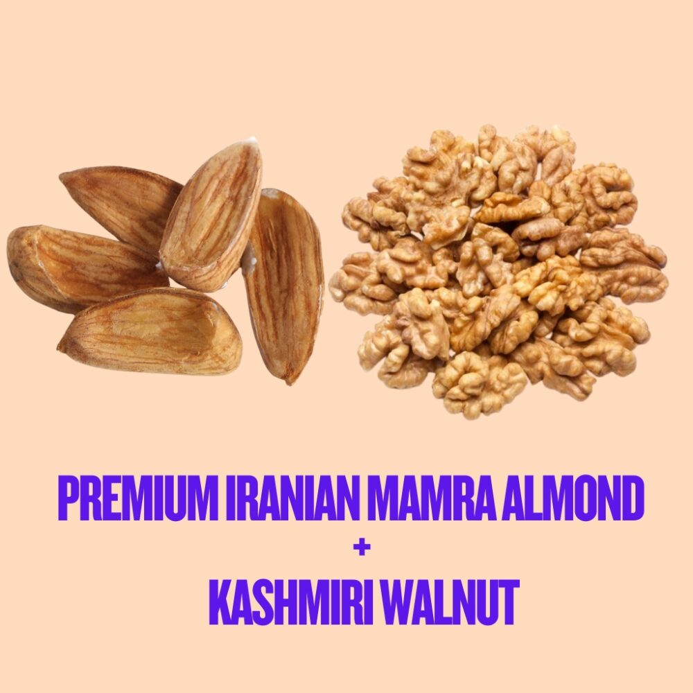 Premium Iranian Mamra Almond and KASHMIRI WALNUT